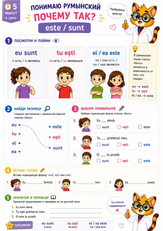 Учим глагол «A fi» за 5 минут
