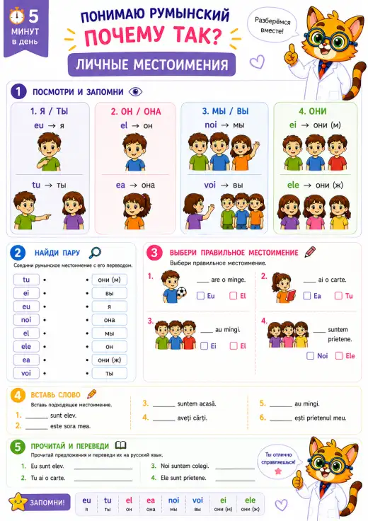 ВСЕ ЛИЧНЫЕ МЕСТОИМЕНИЯ (PRONUMELE PERSONALE)